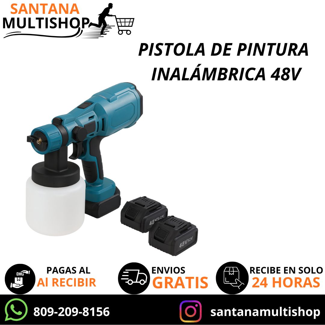 PISTOLA DE PINTURA INALÁMBRICA (INCLUYE 2 BATERIAS DE 48V)
