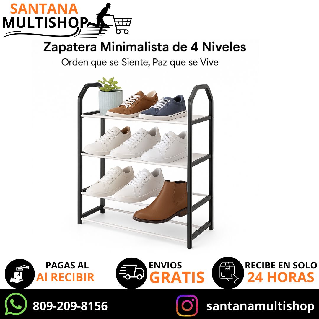 Zapatera Minimalista de 4 Niveles